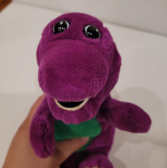 Vintage 1992 Barney the Purple Dinosaur Open Mouth Stuffed Toy Plush 10" - Picture 2 of 8